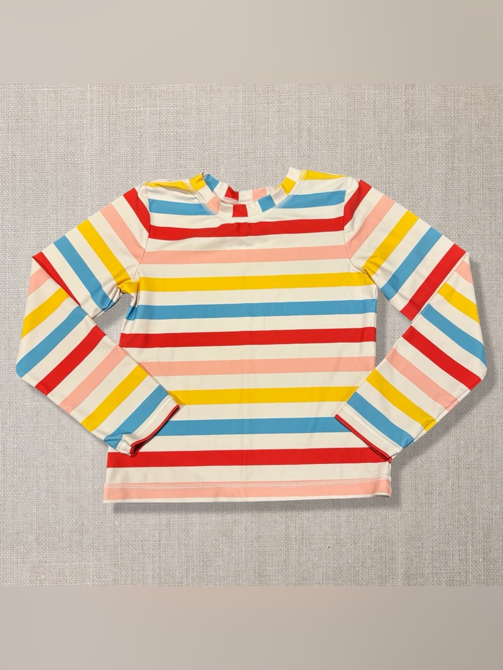 Hanna Andersson Sunblock Rash Guard Girls 10 140 Rainbow Stripe Swim Shirt